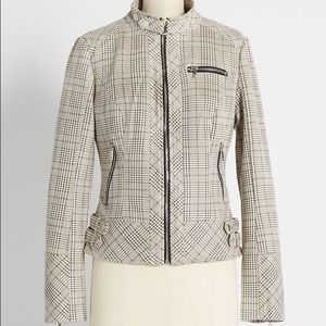 NWOT Modcloth Feeling Plaid About It Jacket in Cream Plaid